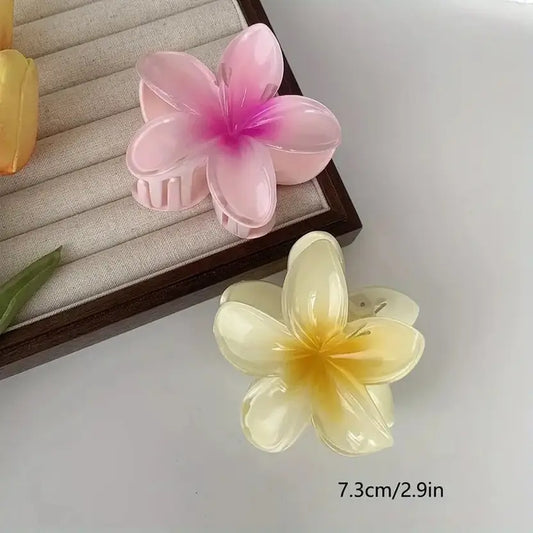 Manni Mart Beach Flower Hair Claw Clips for Girls ( 3 pcs Medium size & Multicolour)